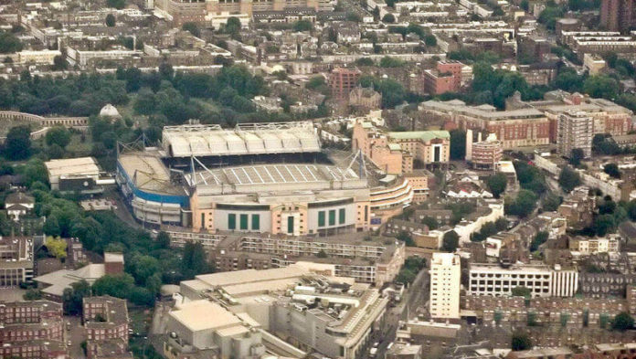 Stamford Bridge, London Luftaufnahme