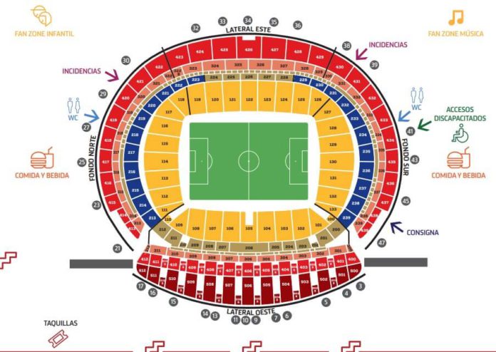 Stadionplan Wanda Metropolitana Sitzplan Atletico_Madrid